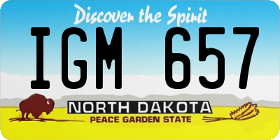 ND license plate IGM657