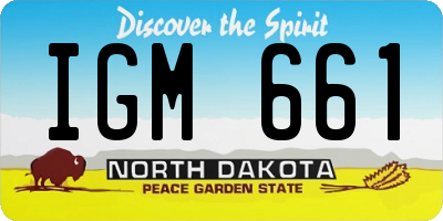 ND license plate IGM661