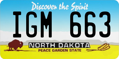ND license plate IGM663