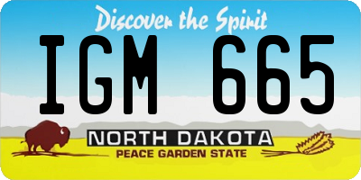 ND license plate IGM665
