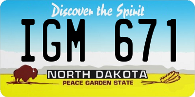 ND license plate IGM671