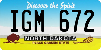 ND license plate IGM672