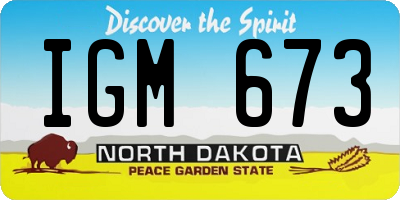 ND license plate IGM673