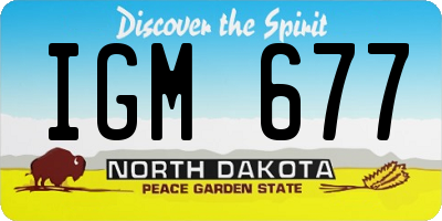 ND license plate IGM677