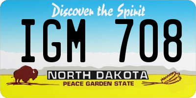 ND license plate IGM708