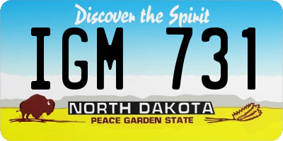 ND license plate IGM731