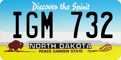 ND license plate IGM732