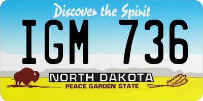 ND license plate IGM736