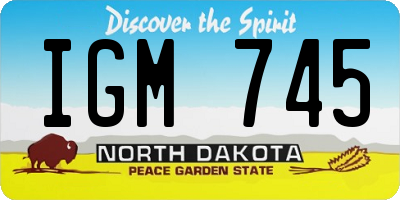 ND license plate IGM745