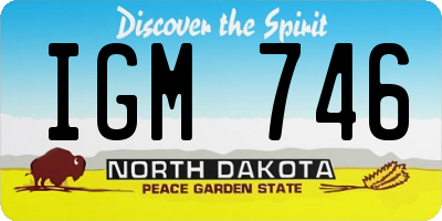 ND license plate IGM746