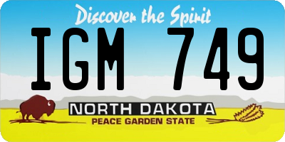 ND license plate IGM749