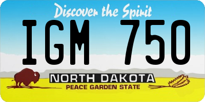 ND license plate IGM750