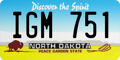 ND license plate IGM751