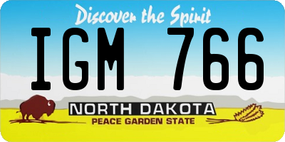 ND license plate IGM766