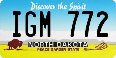 ND license plate IGM772