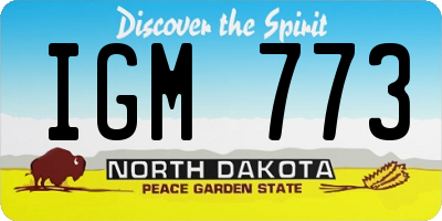 ND license plate IGM773