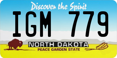 ND license plate IGM779