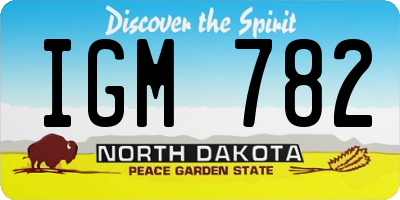 ND license plate IGM782