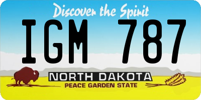 ND license plate IGM787