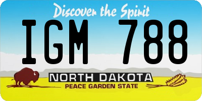 ND license plate IGM788