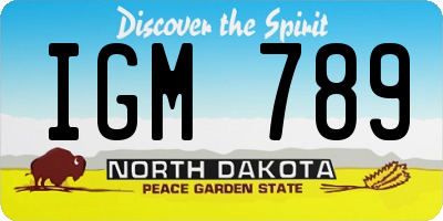 ND license plate IGM789