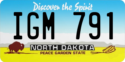 ND license plate IGM791