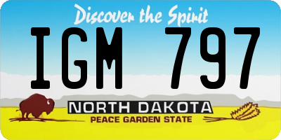 ND license plate IGM797