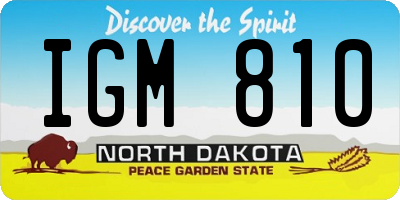 ND license plate IGM810