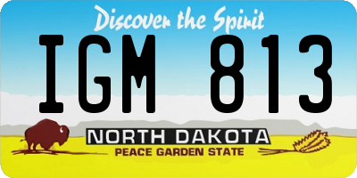 ND license plate IGM813