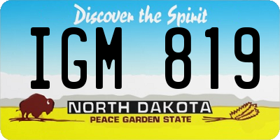 ND license plate IGM819