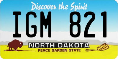ND license plate IGM821