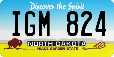 ND license plate IGM824