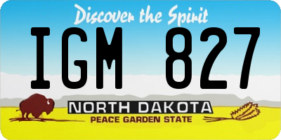 ND license plate IGM827