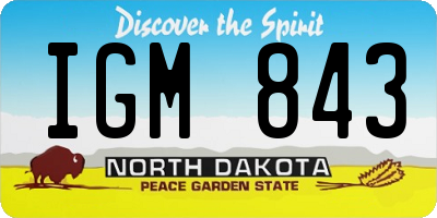 ND license plate IGM843