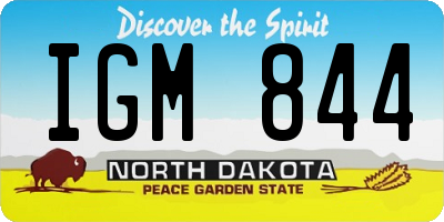 ND license plate IGM844