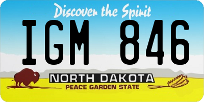 ND license plate IGM846