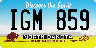 ND license plate IGM859