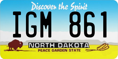 ND license plate IGM861