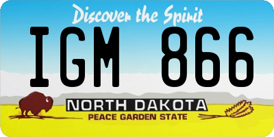 ND license plate IGM866