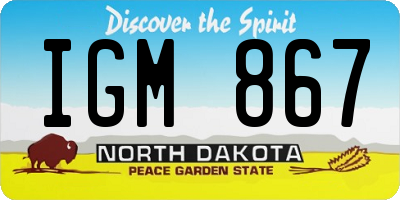 ND license plate IGM867
