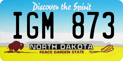 ND license plate IGM873