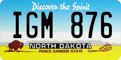 ND license plate IGM876