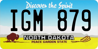 ND license plate IGM879