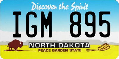 ND license plate IGM895