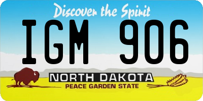 ND license plate IGM906
