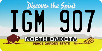 ND license plate IGM907