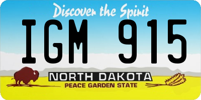 ND license plate IGM915