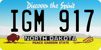 ND license plate IGM917