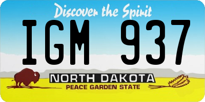 ND license plate IGM937
