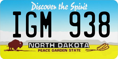 ND license plate IGM938